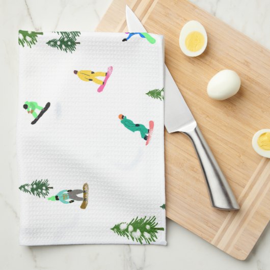 Freeride Snowboarders Snowboardontwerp Theedoek (Quarter Fold)