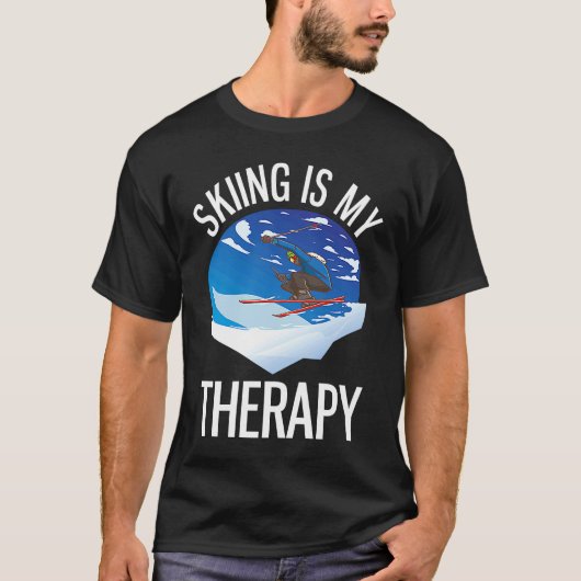 Freeriding  Alpine Skiing Is My Therapy T-shirt (Voorkant)