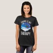 Freeriding Alpine Skiing Is My Therapy T-shirt (Voorkant volledig)