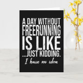 Freeruning grappig cadeau kaart (Gele Bloem)