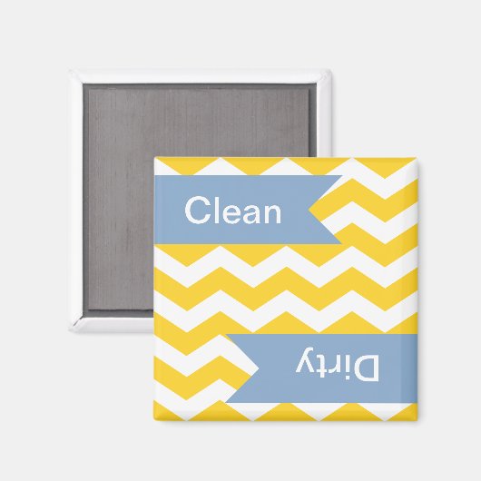 Freesia Chevron Clean - Dirty Dishwaser Magnets Magneet (Voorkant / Achterkant)