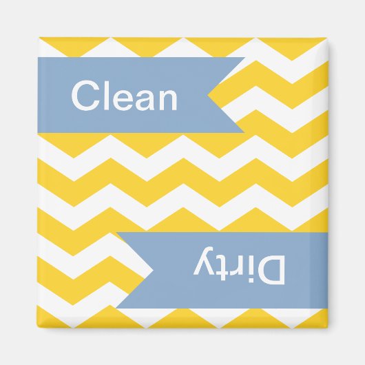 Freesia Chevron Clean - Dirty Dishwaser Magnets Magneet (Voorkant)