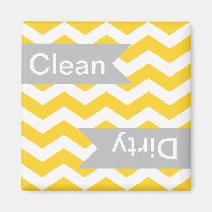 Freesia Chevron Clean - Dirty Dishwaser Magnets Magneet