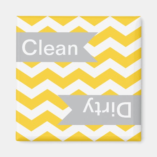 Freesia Chevron Clean - Dirty Dishwaser Magnets Magneet (Voorkant)
