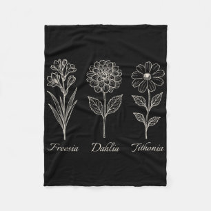Freesia Dahlia Tithonia Bloem Bloemen Natuur Resi Fleece Deken