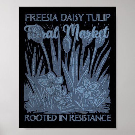 Freesia daisy tulp geworteld in weerstand subtiel  poster (Voorkant)