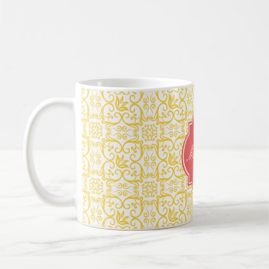 Freesia Damask Monogram Mok (Links)