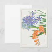 Freesia Flower Japans Woodblock Art van Tanigami Kaart (Voorkant / Achterkant)