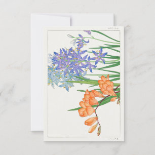 Freesia Flower Japans Woodblock Art van Tanigami Kaart