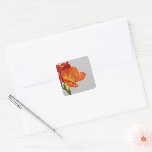 Freesia Flower Stickers met Copyspace (Envelop)