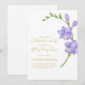 Freesia-herdenkingsdienst Kaart (Voorkant / Achterkant)