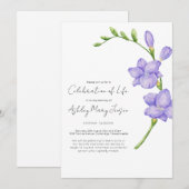 Freesia-herdenkingsdienst Kaart (Voorkant / Achterkant)