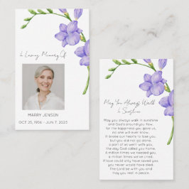 Freesia-herdenkingsfoto-rouwkaart Visitekaartje