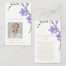Freesia-herdenkingsfoto-rouwkaart Visitekaartje