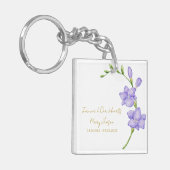 Freesia-herinnerings-dodenfoto-sleutelhanger Sleutelhanger (Voorkant Links)