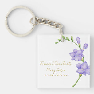 Freesia-herinnerings-dodenfoto-sleutelhanger Sleutelhanger