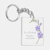 Freesia-herinnerings-dodenfoto-sleutelhanger Sleutelhanger (Voorkant Links)