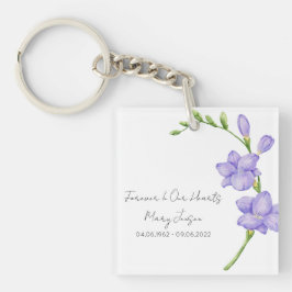 Freesia-herinnerings-dodenfoto-sleutelhanger Sleutelhanger