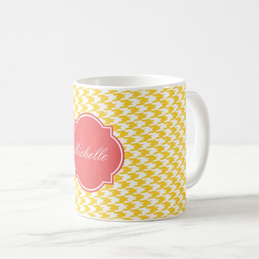 Freesia Houndstooth Monogram Mok (Voorkant rechts)