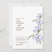 Freesia minimalistische moderne mooie bloemenbruil kaart (Voorkant)