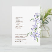 Freesia minimalistische moderne mooie bloemenbruil kaart (Staand voorkant)