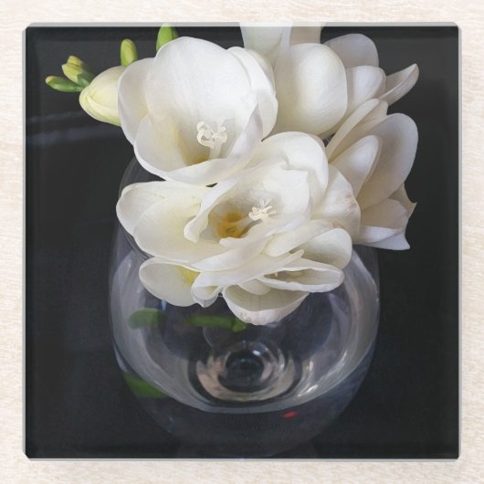 freesia night cup glazen onderzetter (Voorkant)