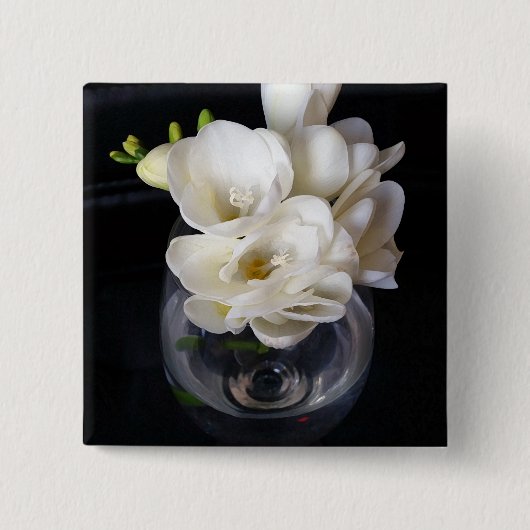 freesia night cup vierkante button 5,1 cm (Voorkant)