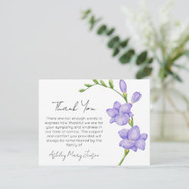 Freesia rouwkaart dank je wel bedankkaart