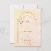 Freesia Sunset Peach Waterverf RSVP Kaart (Voorkant)