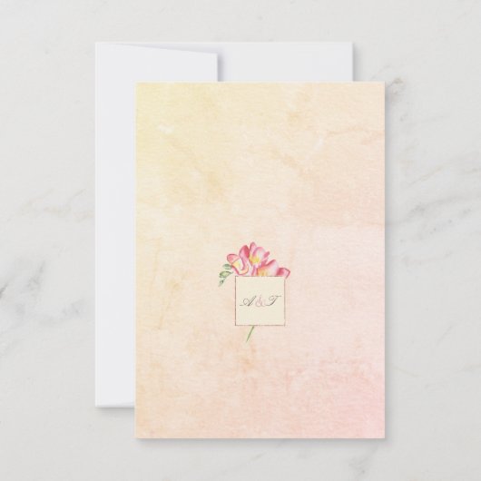 Freesia Sunset Peach Waterverf RSVP Kaart (Achterkant)