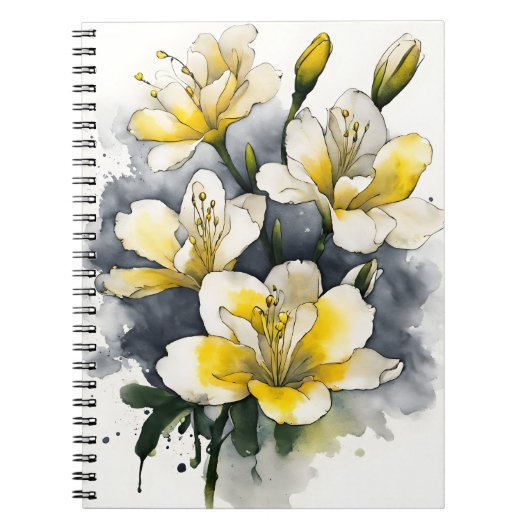Freesia - Watercolor bloemen Notitieboek (Voorkant)