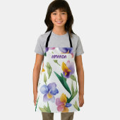 Freesia Waterverf Kleurrijke Gepersonaliseerde Pat Schort (Insitu)