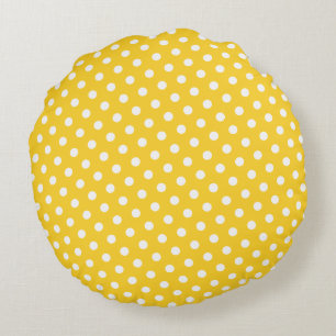 Freesia & White Polka Dot Round-Kussens Rond Kussen