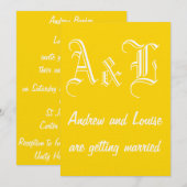 Freesia & White Wedding Invitation Kaart (Voorkant / Achterkant)