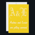 Freesia & White Wedding Invitation Kaart<br><div class="desc">Deze simpele diepvriezer en witte kleurige trouwuitnodiging zou zowel geavanceerde,  elegante bruiloften als casual bruiloften aankunnen. De kleurvrijheid is een fel geel die een gelegenheid een zonnige aanraking toevoegt en ook dit jaar als trouwkleur in het land komt.</div>