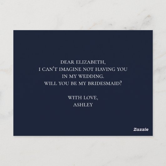 Freesia wil je mijn bruidsmeisje zijn. Bloemenvloo Briefkaart (Achterkant)