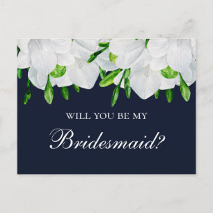 Freesia wil je mijn bruidsmeisje zijn. Bloemenvloo Briefkaart