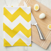 Freesia Yellow Chevron Zigzag Kitchen Towels Theedoek (Quarter Fold)
