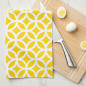 Freesia Yellow Geometric Kitchen Towel Theedoek (Quarter Fold)