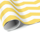 Freesia Yellow & White Zig Zag Chevron Striped Cadeaupapier (Rol Hoek)