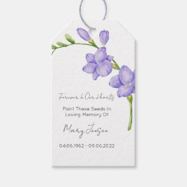 Freesia Zaadpakket Herdenking Funeral Geschenklabe Cadeaulabel