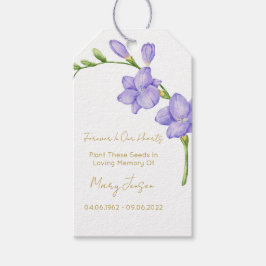 Freesia Zaadpakket Herdenking Funeral Geschenklabe Cadeaulabel