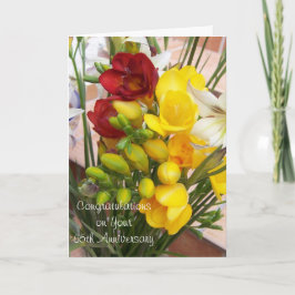 Freesias 65th Wedding Jubileum Kaart