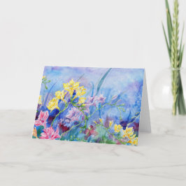 "Freesias" Blank Notecard Bedankkaart