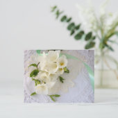 Freesia's op kant briefkaart (Staand voorkant)