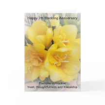 Freesias Specialized 7th Wedding Jubileum Kaart