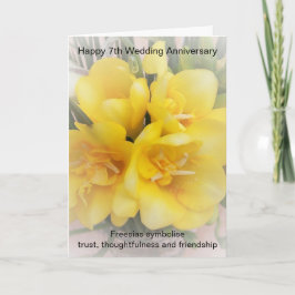 Freesias Specialized 7th Wedding Jubileum Kaart
