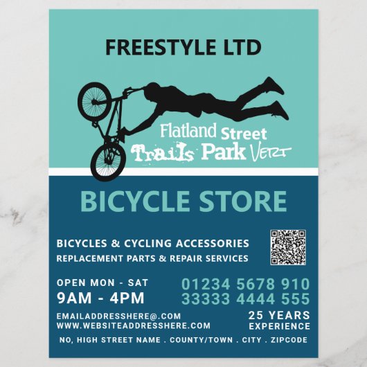 Freestyle Bike Motocross, fietswinkel Advert Flyer (Voorkant)