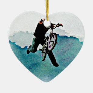 Freestyle BMX-fietstunt Keramisch Ornament
