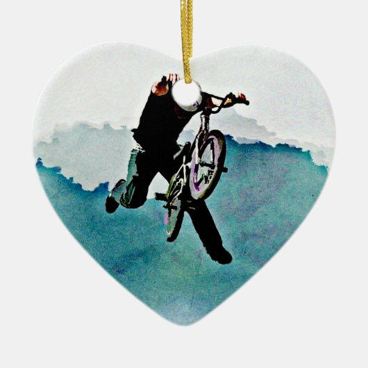 Freestyle BMX-fietstunt Keramisch Ornament (Voorkant)